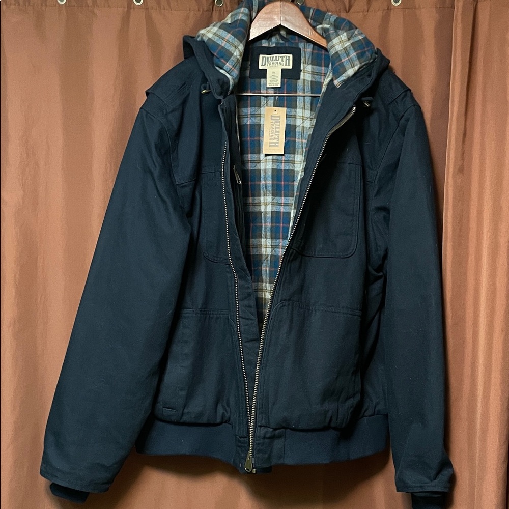 Duluth Trading Co Blue Plaid Jacket